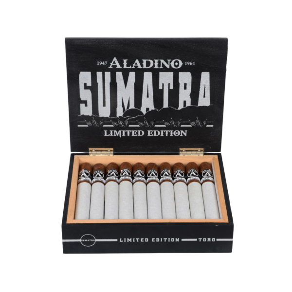 an open box of aladino sumatra le cigars