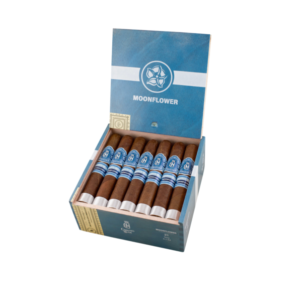 Crowned Heads Moonflower cigar box with cigars